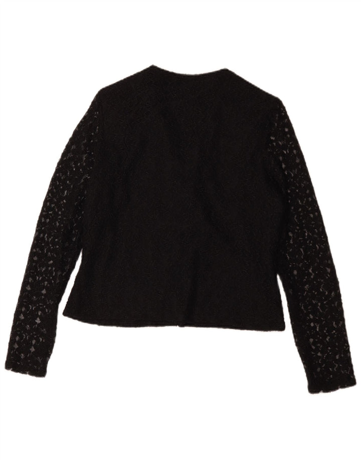 Bluză cămașă pentru femei H&M IT 42 Medium Black Floral Nylon