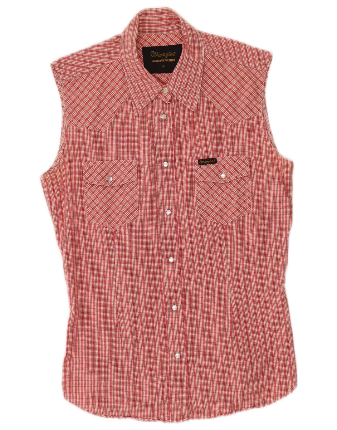 Cămașă fără mâneci pentru femei WRANGLER UK 12 Poliester cu carouri roșii medii
