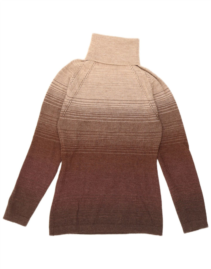 Pulover Sportmax pentru femei cu gât rulat, cu dungi maro mediu, UK 12