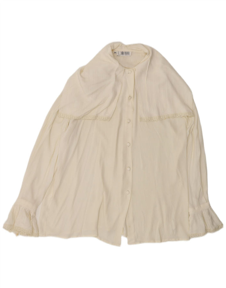 Bluză cămașă supradimensionată pentru femei L'altra Moda IT 44 Medium Acetat alb