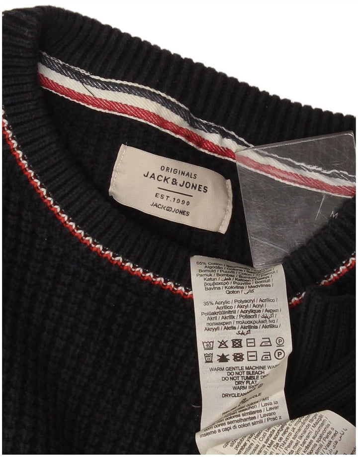 Pulover Jack & Jones pentru bărbați cu decolteu rotund, mediu acrilic, albastru bleumarin