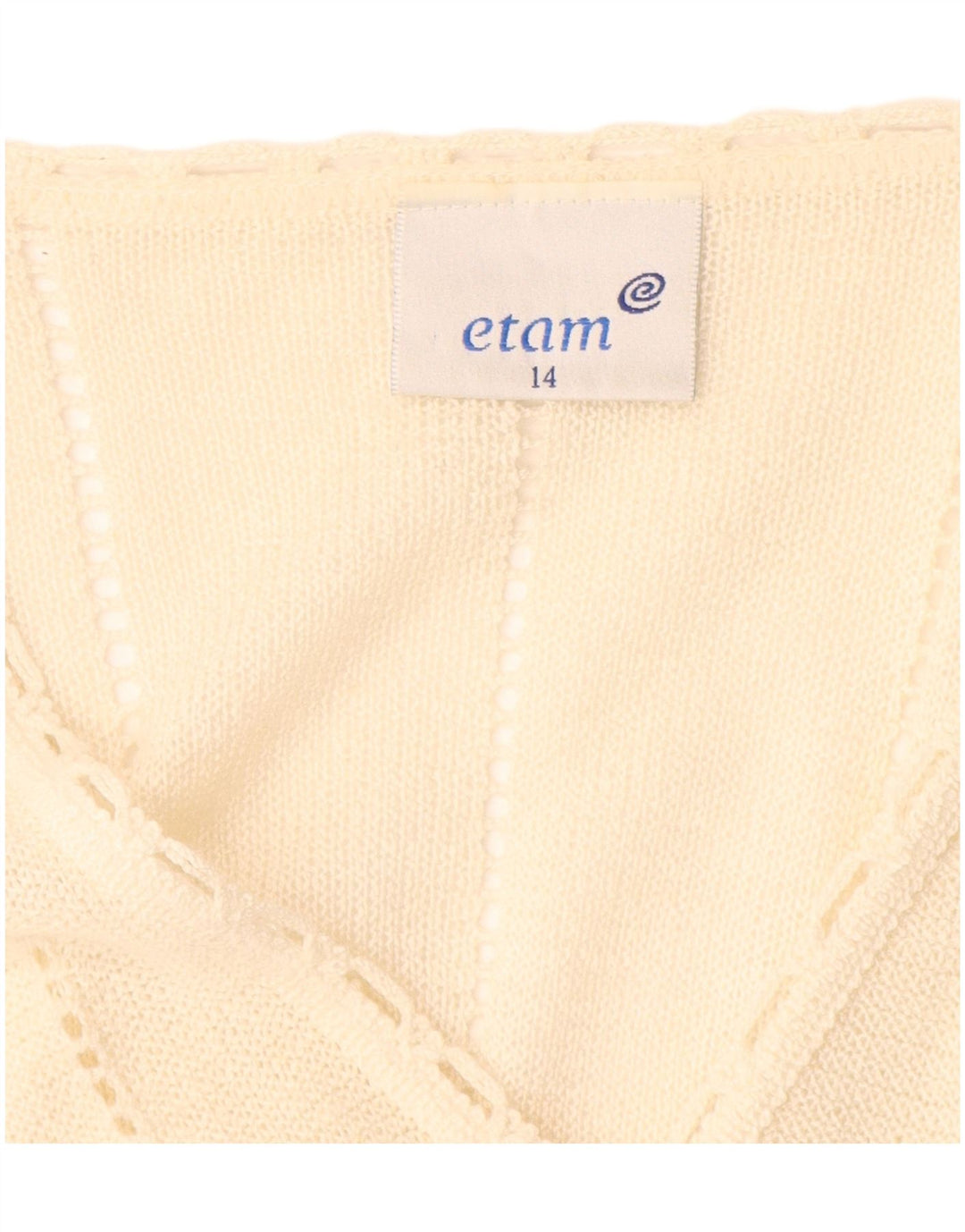 Pulover cardigan cu paragate pentru femei ETAM UK 14 Medium Bej Acrilic