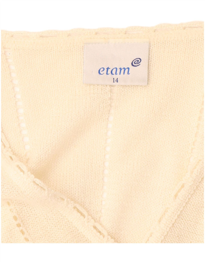 Pulover cardigan cu paragate pentru femei ETAM UK 14 Medium Bej Acrilic