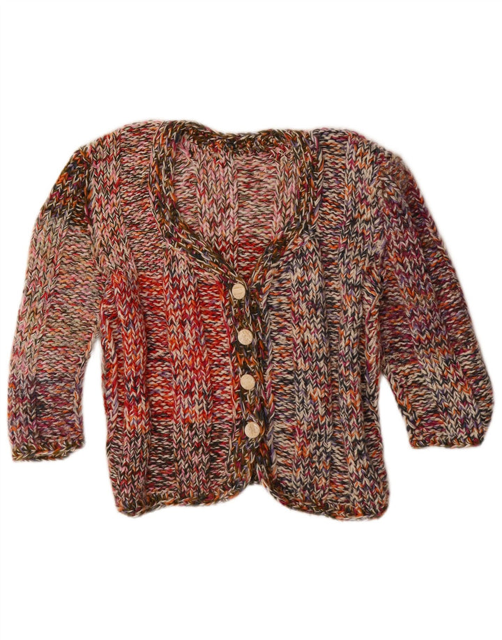 Pulover Cardigan Vintage pentru femei cu mâneci 3/4 UK 12 Medium Multicolor