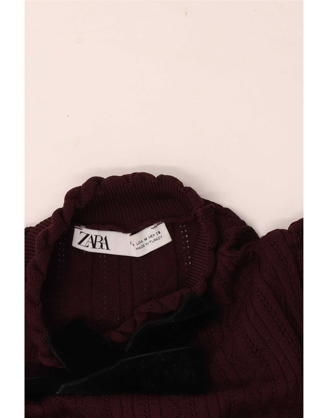 Bluză cu mânecă lungă pentru femei Zara UK 12 Burgundy mediu