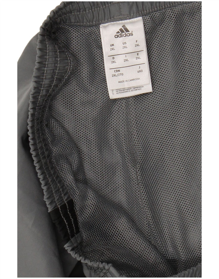 Pantaloni scurți sport pentru bărbați Adidas 2XL, gri, poliester color bloc