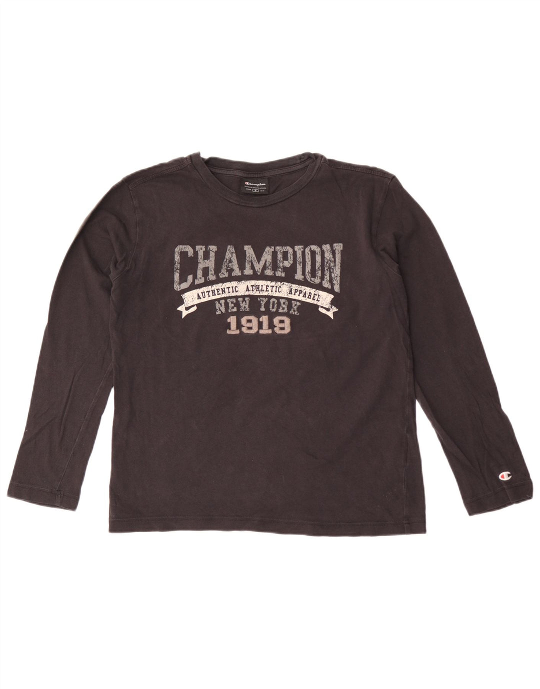 Top cu grafic supradimensionat pentru femei Champion cu mânecă lungă UK 10 Small Black