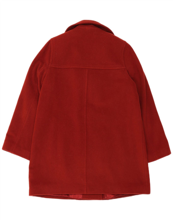 JACQUES VERT Womens Double Breasted Coat UK 12 Medium Red Wool