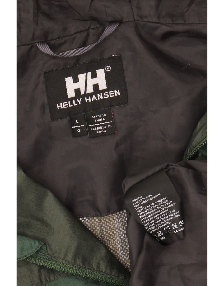 Jachetă de ploaie cu glugă pentru bărbați Helly Hansen UK 40 mare, verde, nailon color bloc
