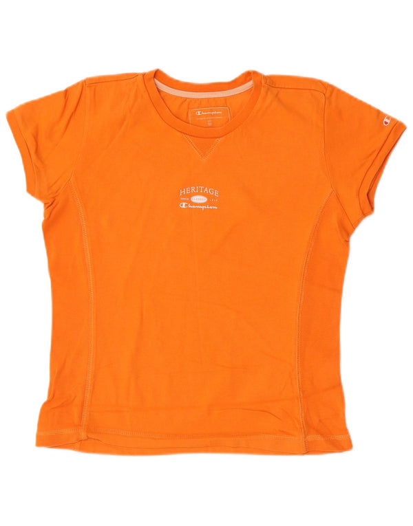 Tricou Champion Womens Heritage Classics Top UK 12 Medium Orange Bumbac