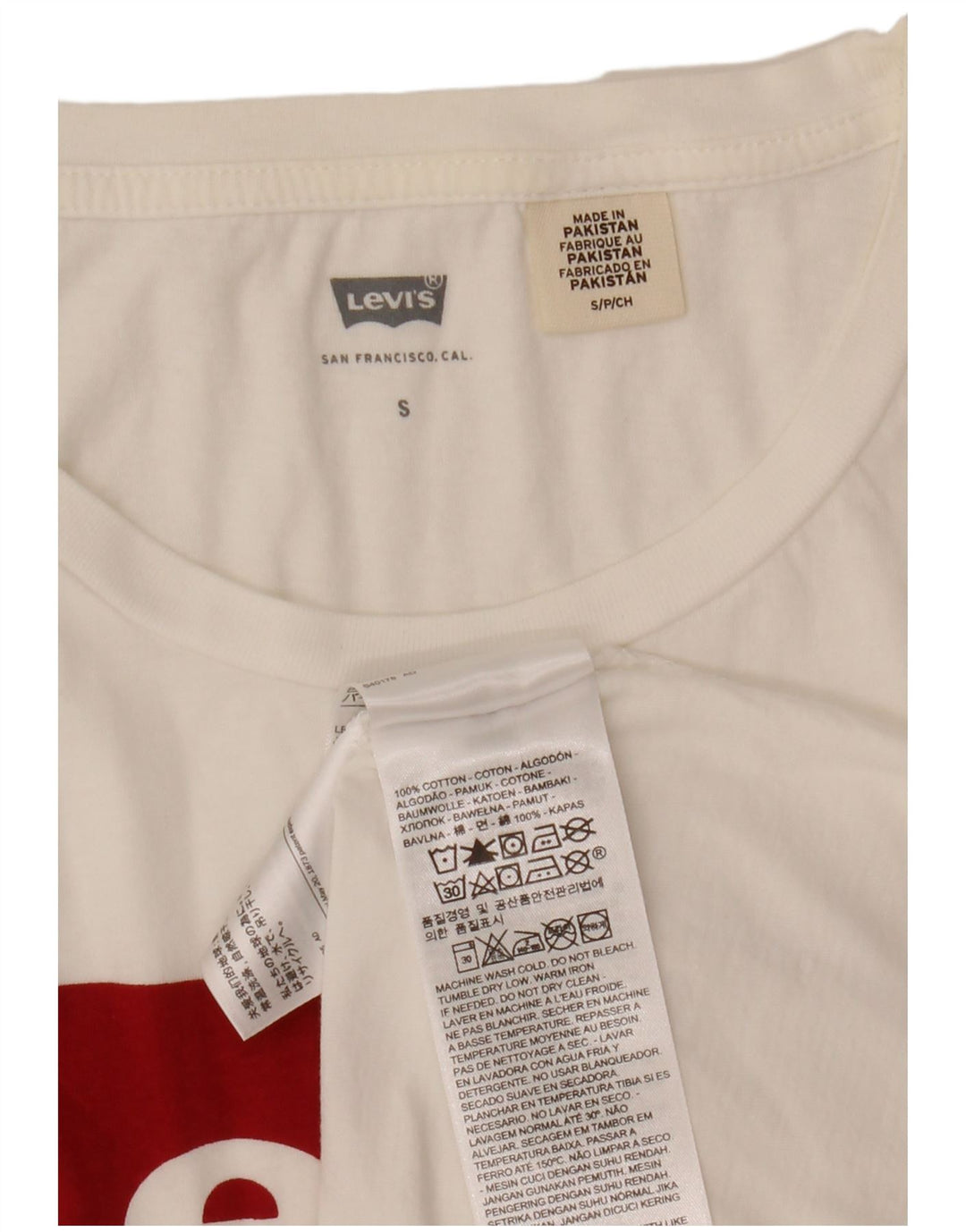 Tricou grafic LEVI'S pentru femei Top UK 10 Small White Bumbac