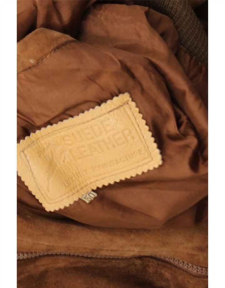 Bomber Vintage pentru bărbați din piele intoarsa IT 50 Large Brown