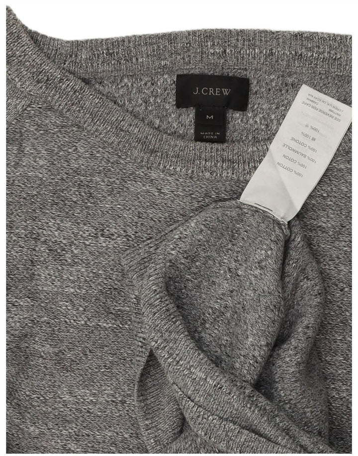 J. Crew Pulover pentru bărbați cu gâtul rotund, bumbac cu pete, gri mediu