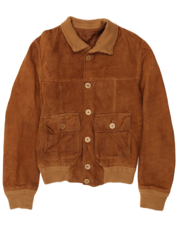 Jachetă de piele intoarsa pentru barbati VINTAGE UK 36 Maro mic