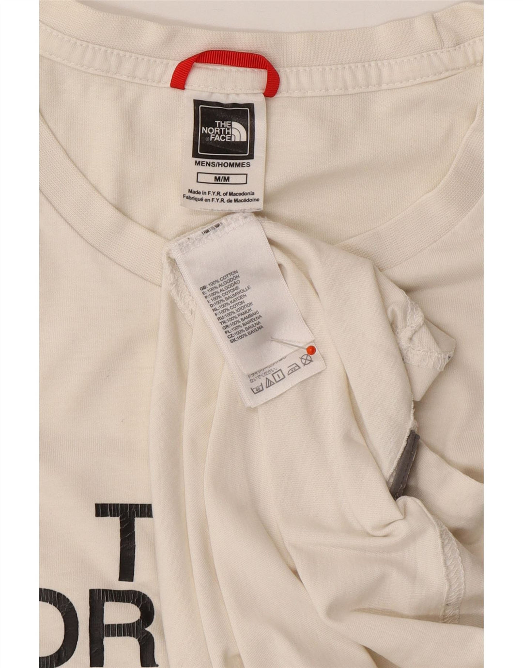 THE NORTH FACE Mens Graphic T-Shirt Top Medium White Cotton