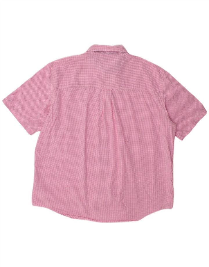 Cămașă cu mânecă scurtă pentru bărbați Chaps, bumbac vichy roz 2XL