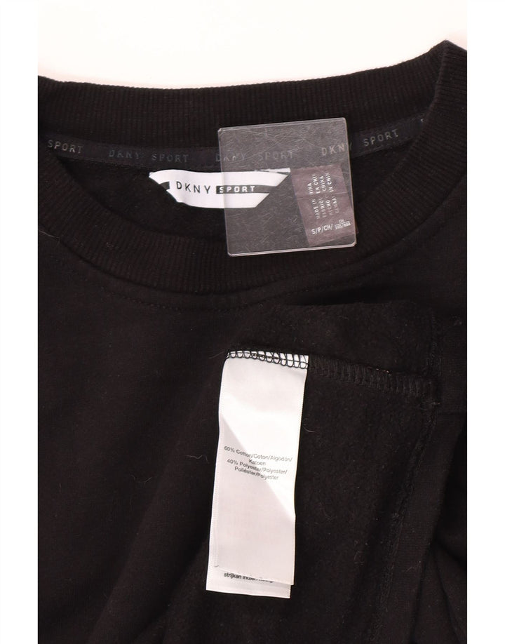 Pulover oversized crop Dkny pentru femei UK 10 Mic negru Colorblock