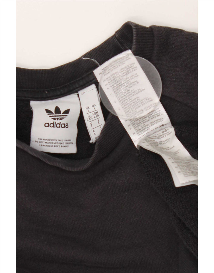 Hanorac pentru bărbați Adidas Jumper mare, negru, bumbac