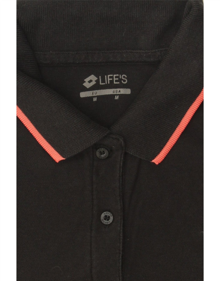 LOTTO Womens Polo Shirt UK 14 Medium Black Vintage Lotto and Second-Hand Lotto from Messina Hembry 