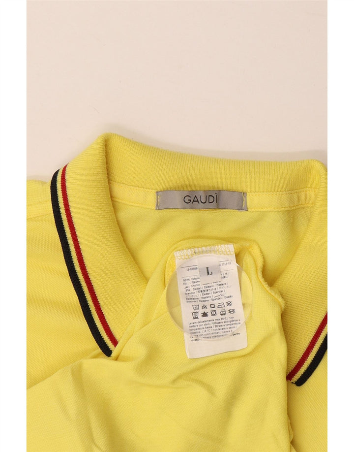 Tricou polo pentru bărbați GAUDI, bumbac galben mare