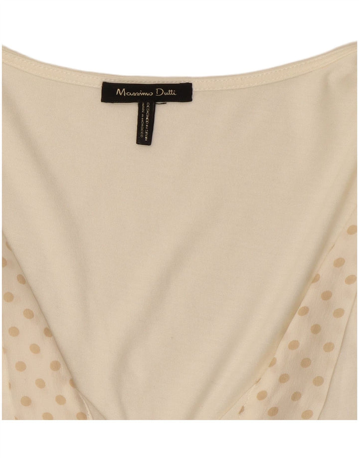 Bluză fără mâneci Massimo Dutti pentru femei UK 12 Medium White Polka Dot