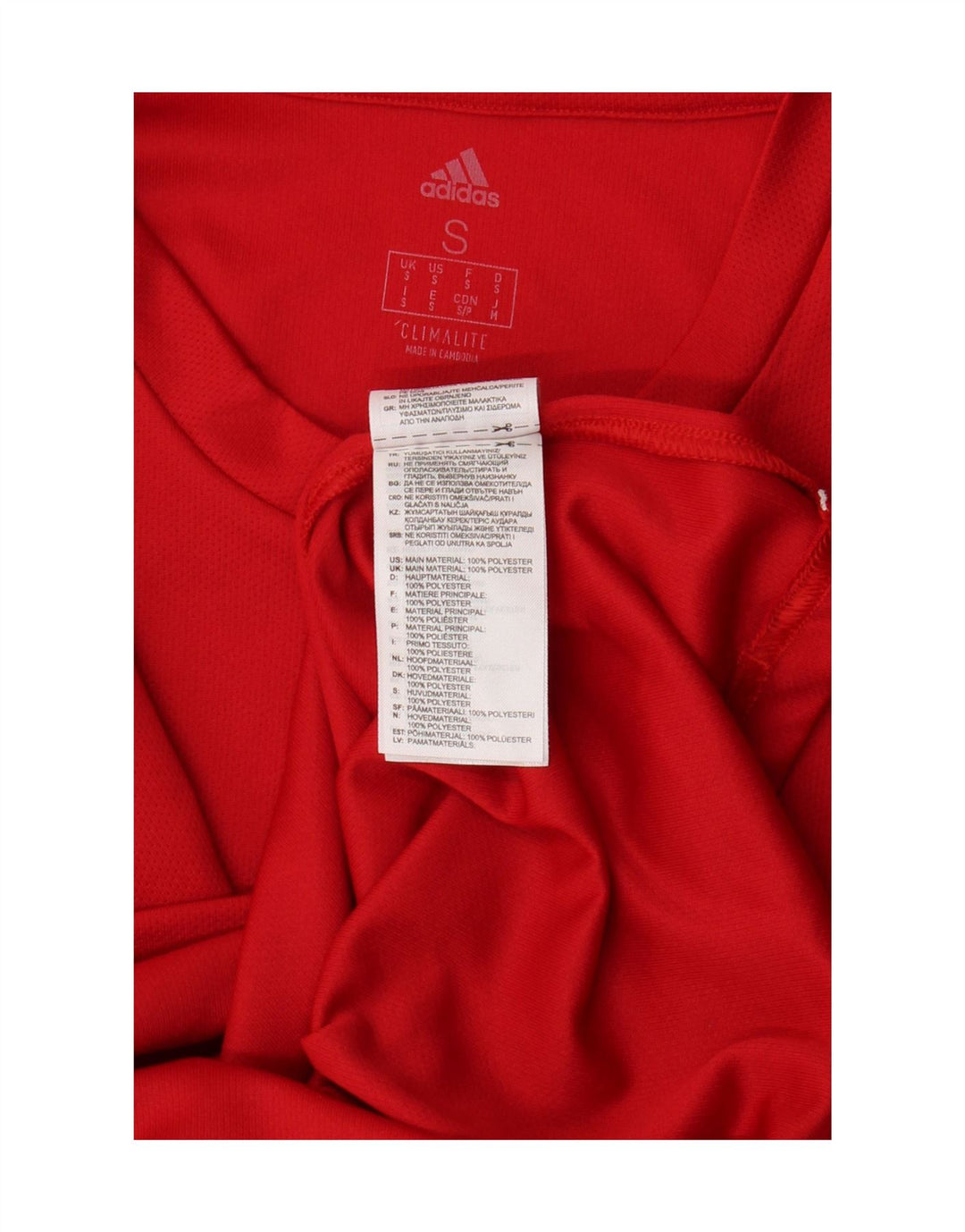 ADIDAS Mens Climalite T-Shirt Top Small Red Polyester Vintage Adidas and Second-Hand Adidas from Messina Hembry 
