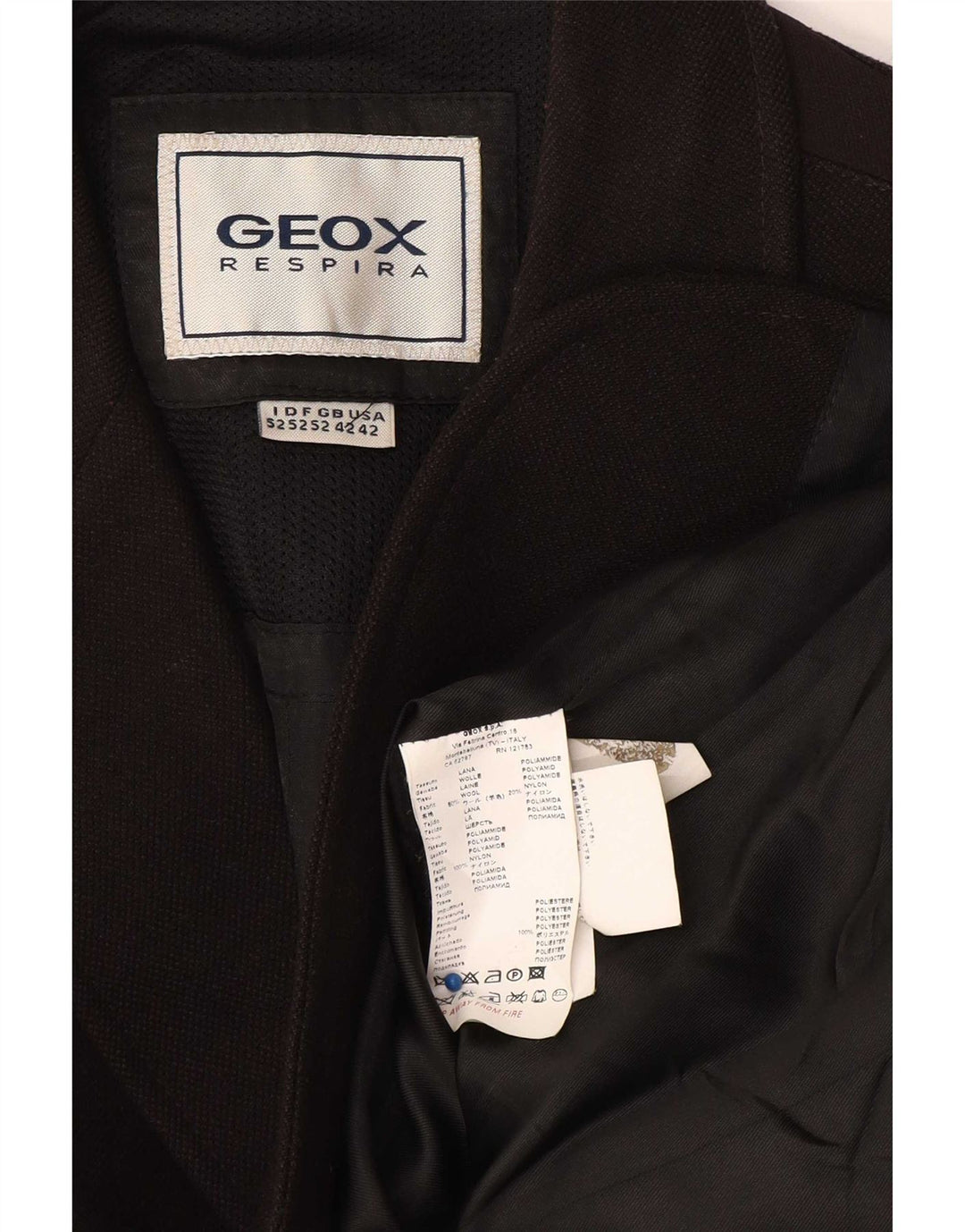 Jachetă pentru bărbați Geox Respira 3 Button Blazer UK 42 XL Lână neagră