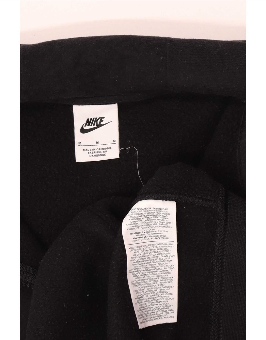 Pulover Nike pentru bărbați, cu fermoar, bumbac mediu negru