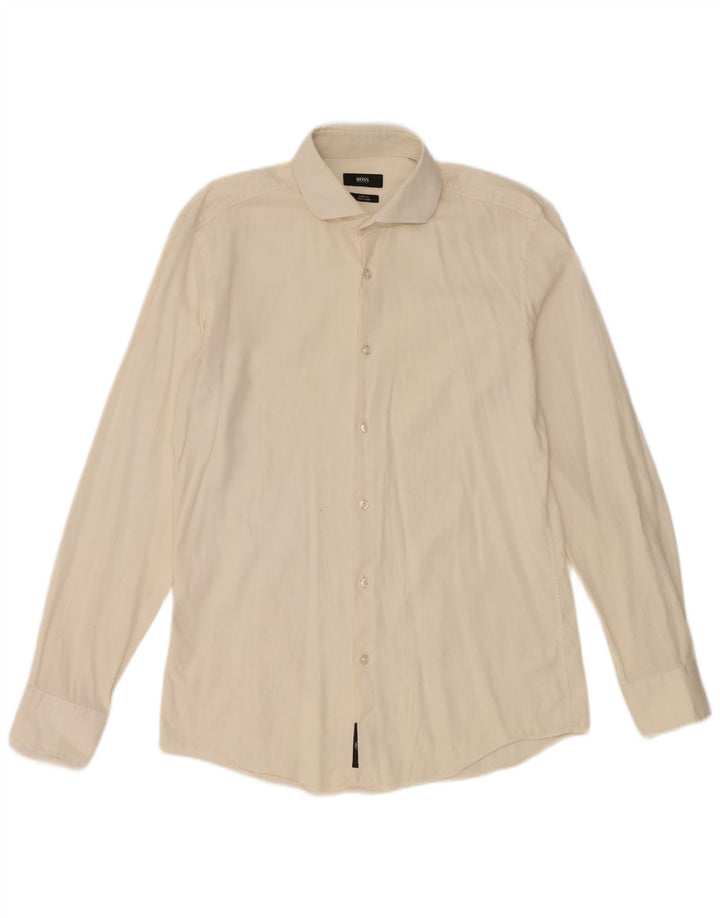 Cămașă pentru bărbați Hugo Boss Slim Fit EU 40 Medium White