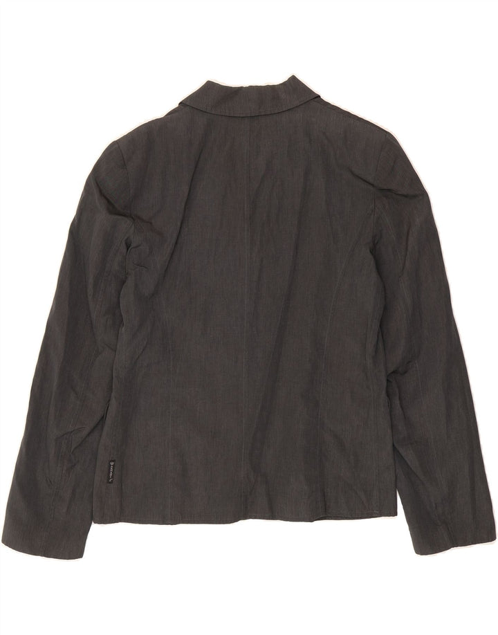 ARMANI JEANS Womens 3 Button Blazer Jacket UK 18 XL Grey Polyamide Vintage Armani Jeans and Second-Hand Armani Jeans from Messina Hembry 