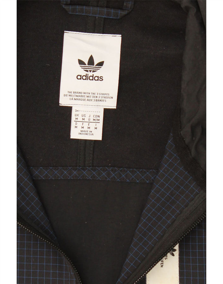 ADIDAS Mens Rain Jacket UK 38 Medium Navy Blue Colourblock Cotton Vintage Adidas and Second-Hand Adidas from Messina Hembry 