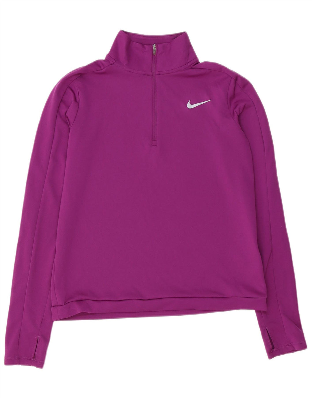 Top de trening Nike Dri Fit Zip Neck Pullover pentru femei UK 10 Small Violet