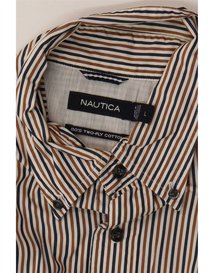 Cămașă Nautica pentru bărbați, bumbac cu dungi mari, multicolore
