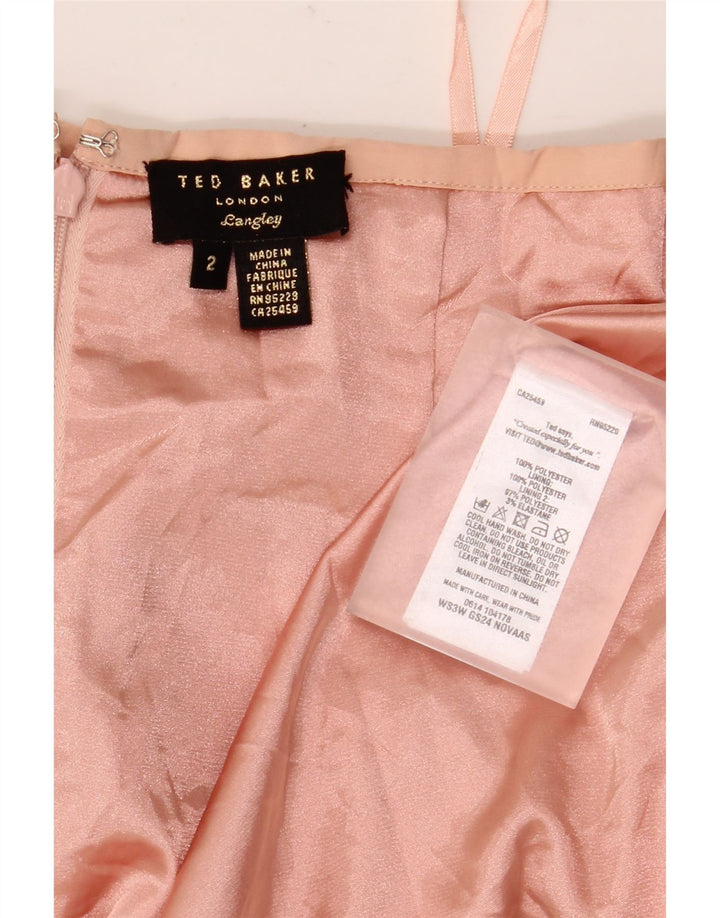 Fusta Creion Midi Ted Baker pentru femei Mărimea 2 Mic W26 Poliester Floral Roz
