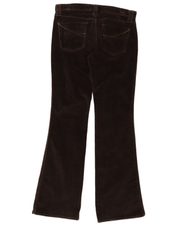 Gap Pantaloni flare din velur cu talie joasă pentru femei UK 12 Medium W30 L32 Maro