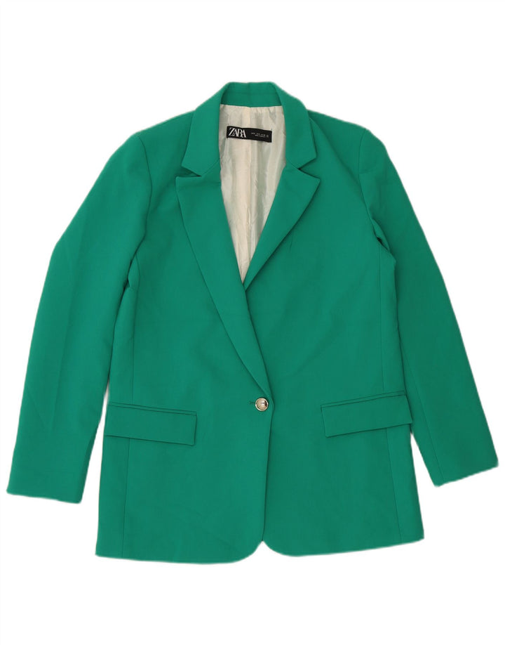 Sacou blazer pentru femei Zara, cu 1 nasture, UK 10, verde mic