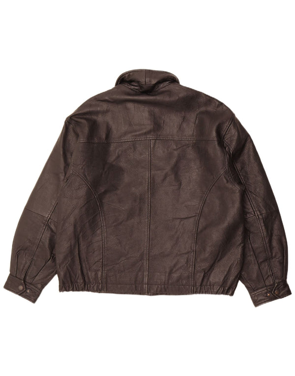 Jachetă de piele vintage pentru bărbați UK 40, mare, neagră