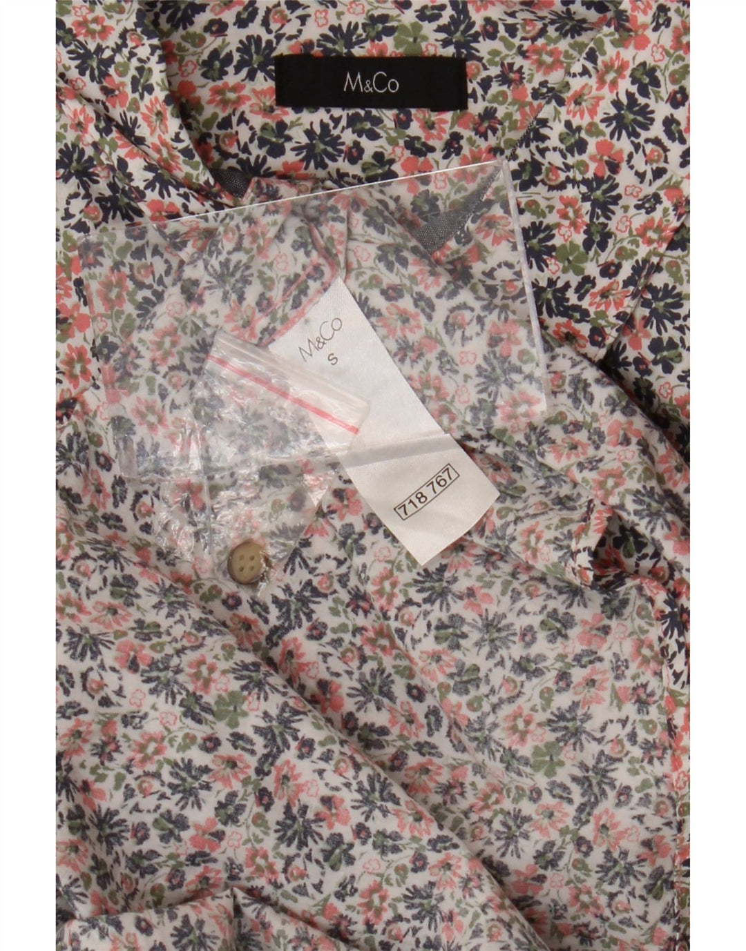 Cămașă cu mânecă scurtă pentru bărbați M&Co, bumbac floral multicolor mic