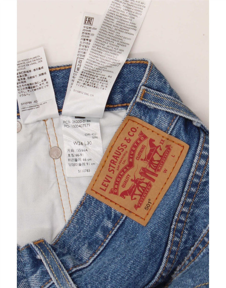 Blugi drepti pentru femei Levi's 501 W26 L30 Bumbac albastru
