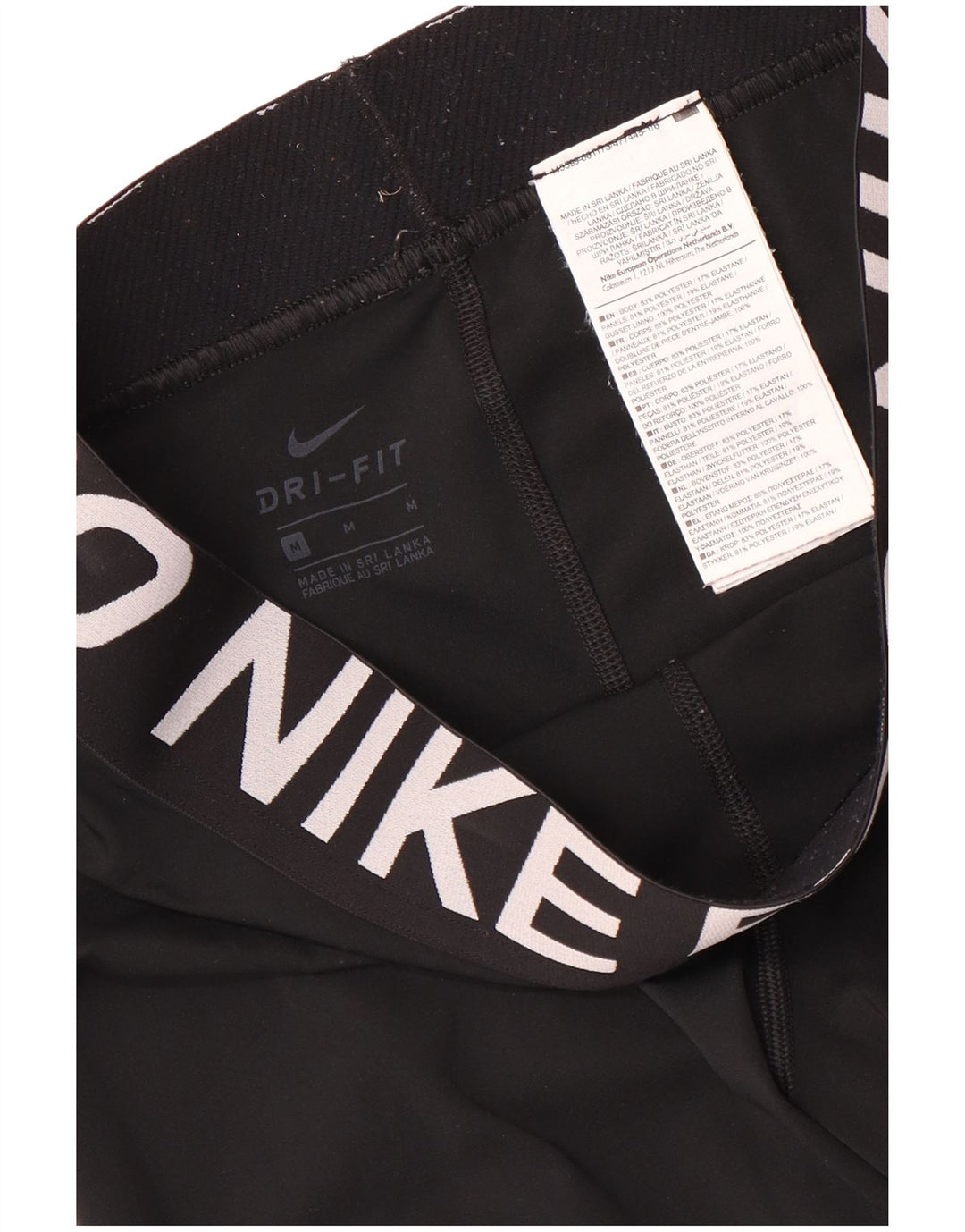 Leggings Nike Dri Fit Graphic Capri pentru femei UK 12 Poliester mediu negru