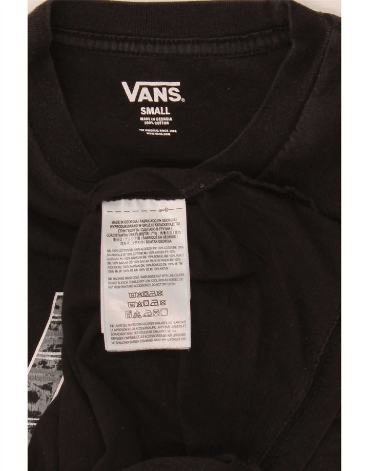 Vans pentru bărbați grafic Top cu mânecă lungă, mic, negru, bumbac
