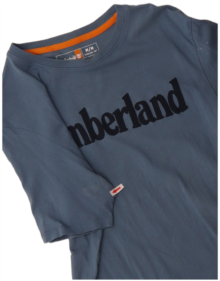 Tricou grafic TIMBERLAND pentru bărbați, cu croiala normală, din bumbac albastru mediu