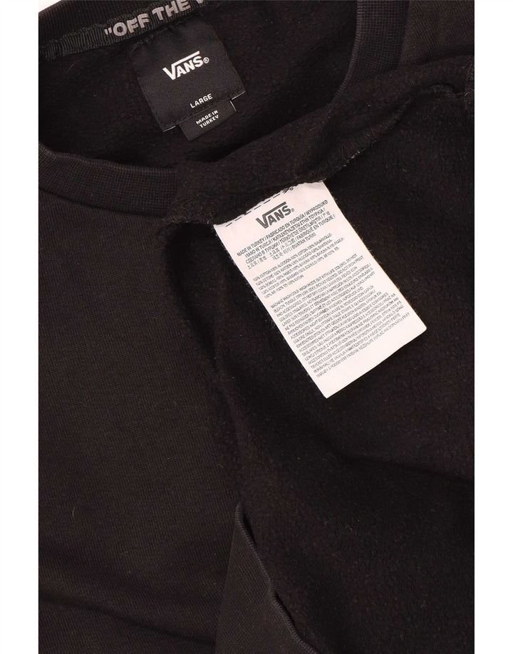 Pulover cu grafic pentru femei Vans UK 16, mare, negru, bumbac