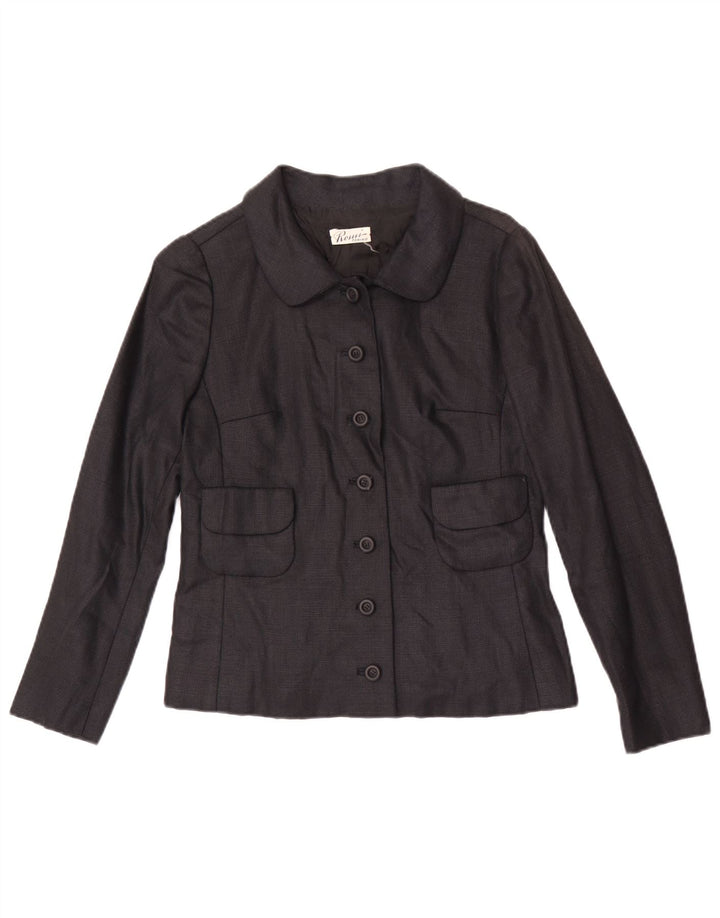 Blazer Vintage pentru femei cu 7 nasturi, UK 8 Small Black