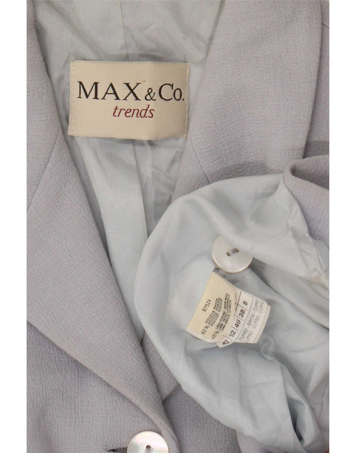 Blazer pentru femei Max & Co. Jachetă cu 3 nasturi UK 12 Medium Blue Viscose