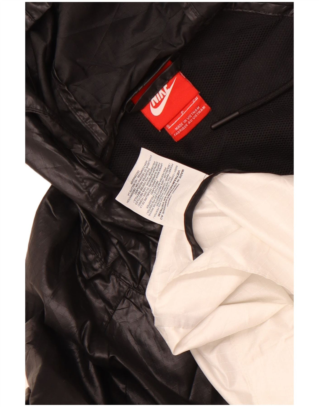 Nike Womens Hooded Oversized Rain Jacket UK 10 Small Black Colourblock