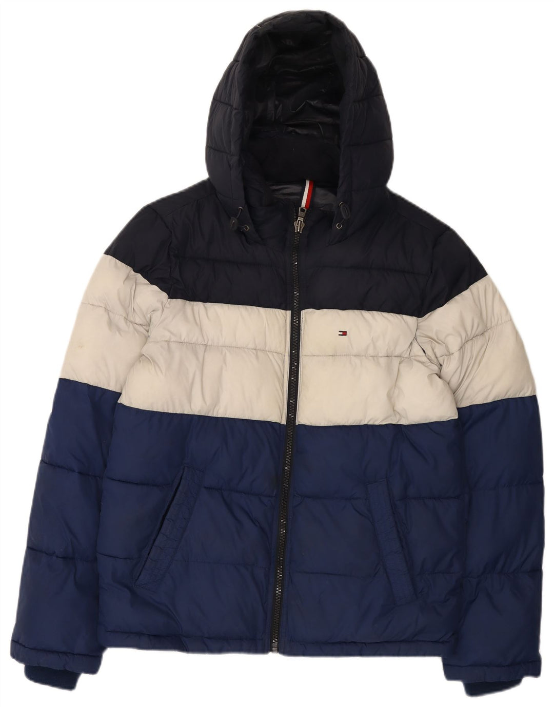 Jachetă căptușită cu glugă pentru bărbați Tommy Hilfiger UK 36 Nailon mic multicolor
