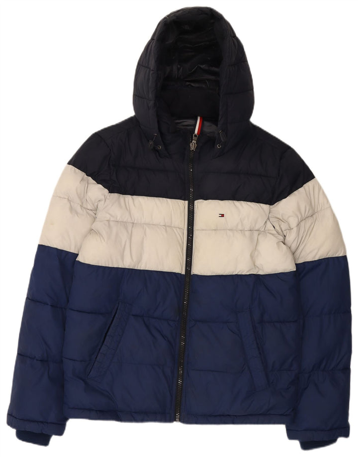 Jachetă căptușită cu glugă pentru bărbați Tommy Hilfiger UK 36 Nailon mic multicolor