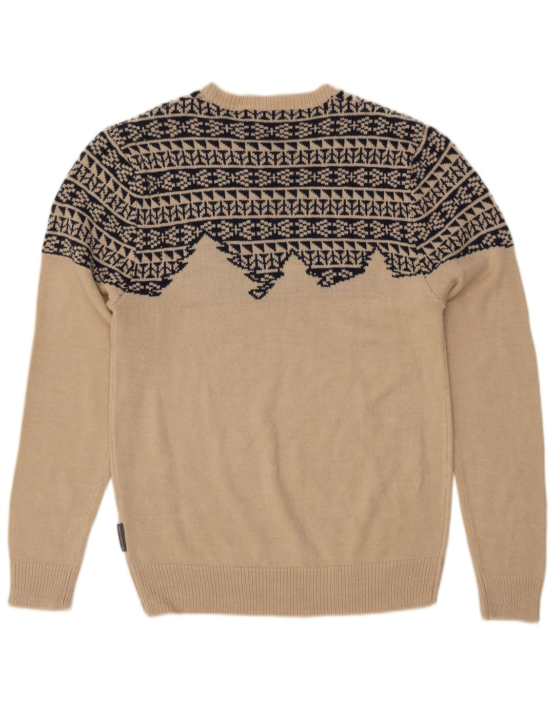 FRENCH CONNECTION Pulover pentru bărbați cu gât de barcă Mediu Bej Geometric