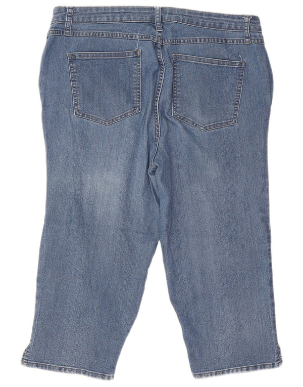 Jeans Capri Riders Lee pentru femei cu talie medie US 14 Large W32 L18 Blue Bumbac